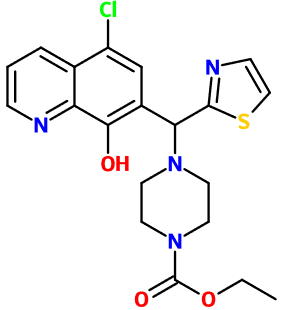 (image for) MC080106 Ethyl 4-[(5-chloro-8-hydroxyquinolin-7-yl)(1,3-thiazol-2-yl)methyl]piperazine-1-carboxylate